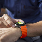 For Samsung Galaxy Watch 7  / 6 / 5 / 4 Kalebol Wave Stitching Silicone Watch Band(Orange)