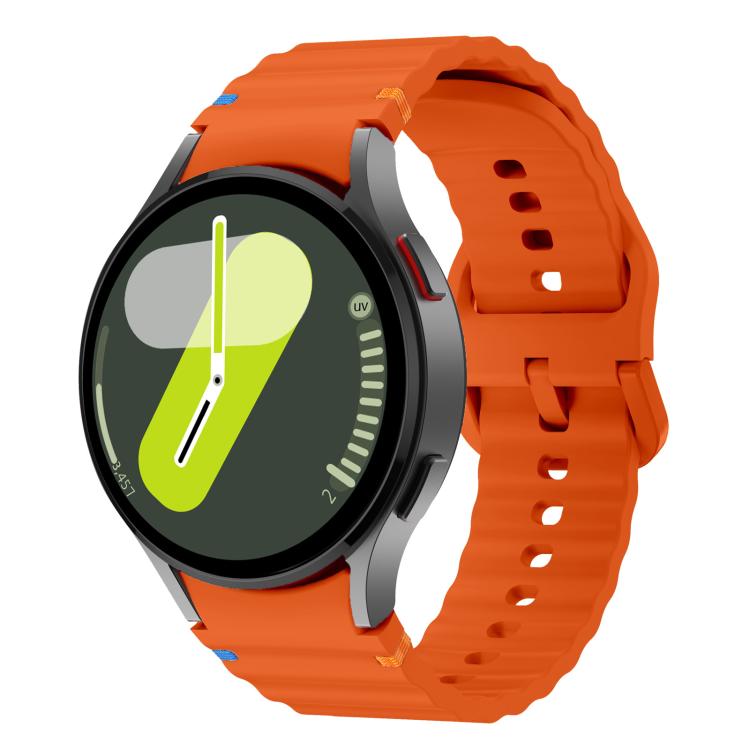 For Samsung Galaxy Watch 7  / 6 / 5 / 4 Kalebol Wave Stitching Silicone Watch Band(Orange) - Watch Bands by Kalebol | Online Shopping South Africa | PMc TechLife | Buy Now Pay Later Mobicred