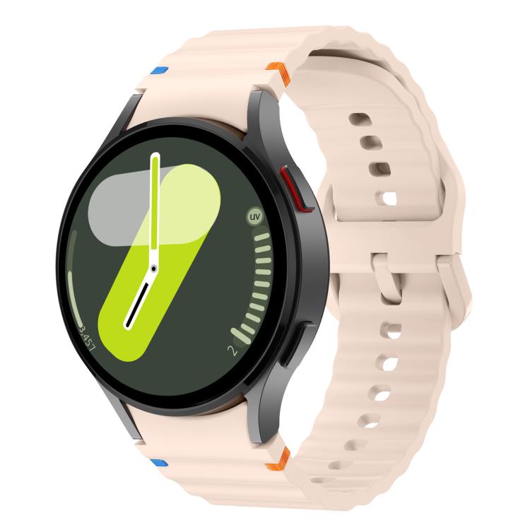 For Samsung Galaxy Watch 7  / 6 / 5 / 4 Kalebol Wave Stitching Silicone Watch Band(Pink) - free shipping - PMc TechLife - Order now!