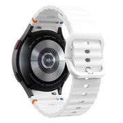 For Samsung Galaxy Watch 7  / 6 / 5 / 4 Kalebol Wave Stitching Silicone Watch Band(Official White)