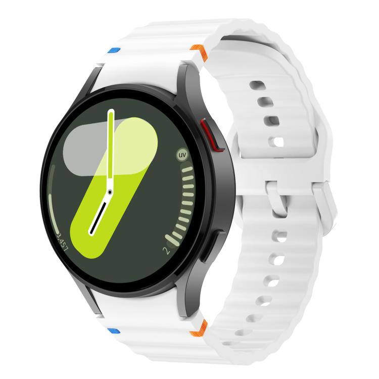 For Samsung Galaxy Watch 7  / 6 / 5 / 4 Kalebol Wave Stitching Silicone Watch Band(Official White) - free shipping - PMc TechLife - Order now!