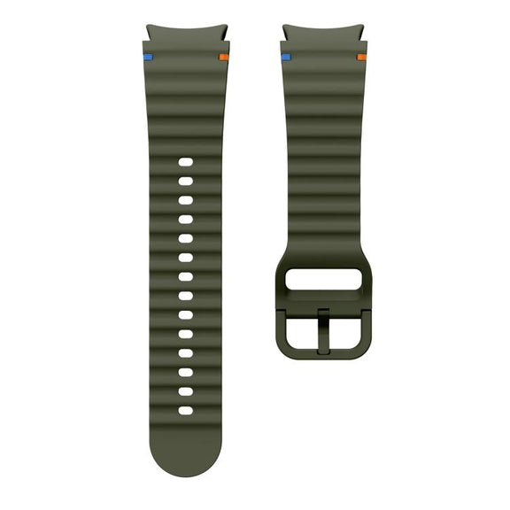 For Samsung Galaxy Watch 7  / 6 / 5 / 4 Kalebol Wave Stitching Silicone Watch Band(Army Green)
