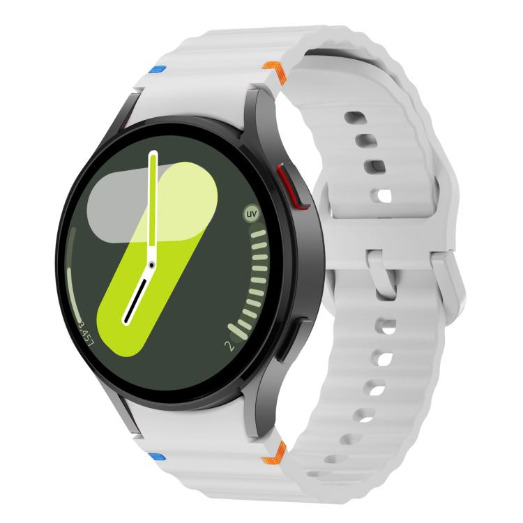 For Samsung Galaxy Watch 7  / 6 / 5 / 4 Kalebol Wave Stitching Silicone Watch Band(Light Grey) - free shipping - PMc TechLife - Order now!