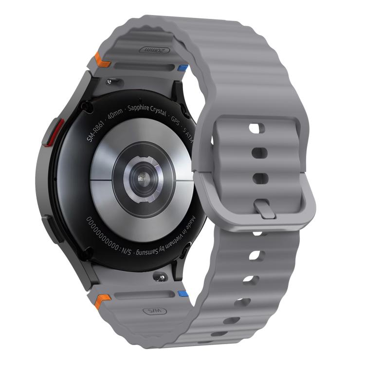 For Samsung Galaxy Watch 7  / 6 / 5 / 4 Kalebol Wave Stitching Silicone Watch Band(Space Grey)