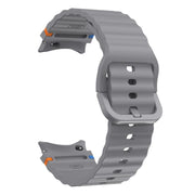 For Samsung Galaxy Watch 7  / 6 / 5 / 4 Kalebol Wave Stitching Silicone Watch Band(Space Grey)