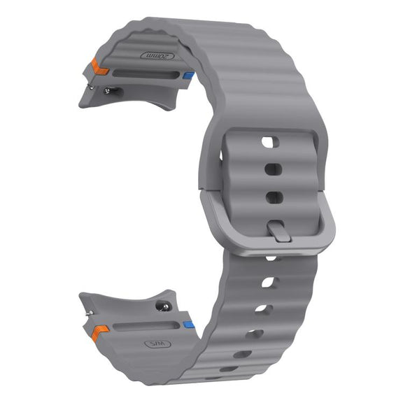 For Samsung Galaxy Watch 7  / 6 / 5 / 4 Kalebol Wave Stitching Silicone Watch Band(Space Grey)