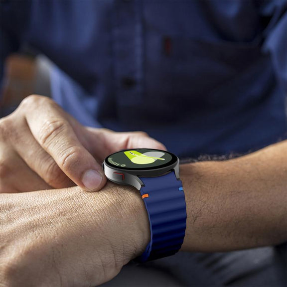 For Samsung Galaxy Watch 7  / 6 / 5 / 4 Kalebol Wave Stitching Silicone Watch Band(Midnight Blue)