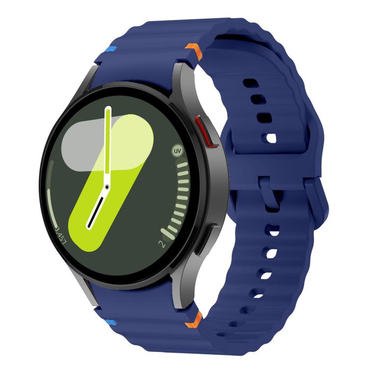 For Samsung Galaxy Watch 7  / 6 / 5 / 4 Kalebol Wave Stitching Silicone Watch Band(Midnight Blue) - free shipping - PMc TechLife - Order now!