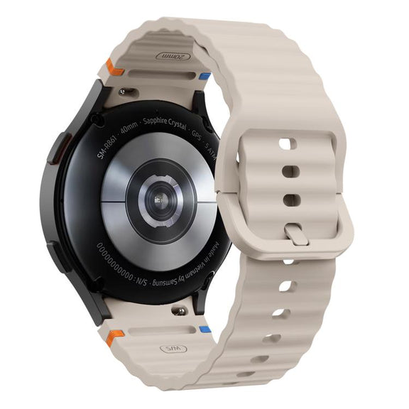 For Samsung Galaxy Watch 7  / 6 / 5 / 4 Kalebol Wave Stitching Silicone Watch Band(Starlight)