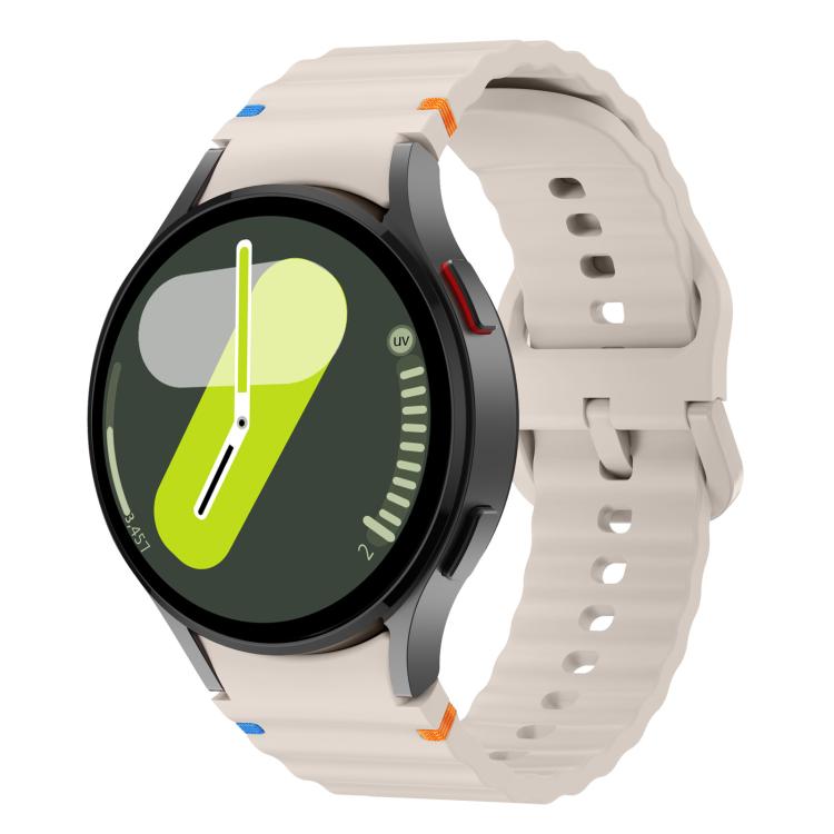 For Samsung Galaxy Watch 7  / 6 / 5 / 4 Kalebol Wave Stitching Silicone Watch Band(Starlight) - free shipping - PMc TechLife - Order now!