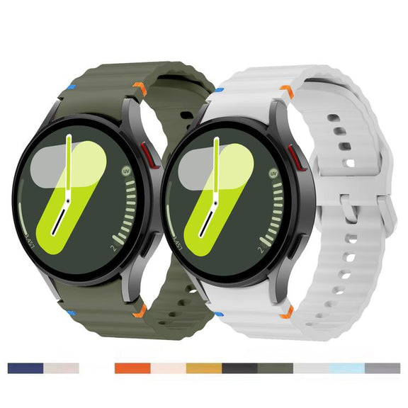 For Samsung Galaxy Watch 7  / 6 / 5 / 4 Kalebol Wave Stitching Silicone Watch Band(Space Grey)