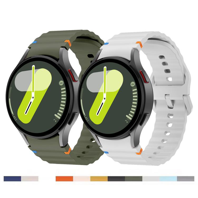 For Samsung Galaxy Watch 7  / 6 / 5 / 4 Kalebol Wave Stitching Silicone Watch Band(Space Grey)