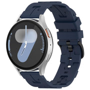 20mm Kalebol Solid Color Black Buckle Round Tail Silicone Watch Band(Navy Blue)