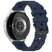 20mm Kalebol Solid Color Black Buckle Round Tail Silicone Watch Band(Navy Blue)