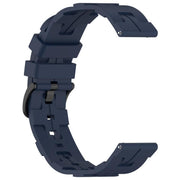 20mm Kalebol Solid Color Black Buckle Round Tail Silicone Watch Band(Navy Blue)