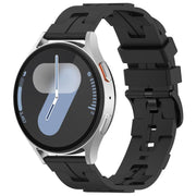 20mm Kalebol Solid Color Black Buckle Round Tail Silicone Watch Band(Black)