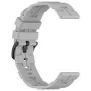 20mm Kalebol Solid Color Black Buckle Round Tail Silicone Watch Band(Grey)