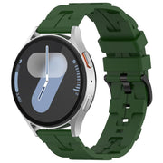 20mm Kalebol Solid Color Black Buckle Round Tail Silicone Watch Band(Army Green)