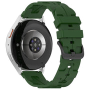 20mm Kalebol Solid Color Black Buckle Round Tail Silicone Watch Band(Army Green)