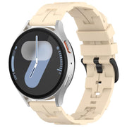 20mm Kalebol Solid Color Black Buckle Round Tail Silicone Watch Band(Cream Color)
