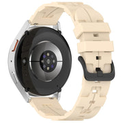 20mm Kalebol Solid Color Black Buckle Round Tail Silicone Watch Band(Cream Color)