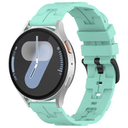 20mm Kalebol Solid Color Black Buckle Round Tail Silicone Watch Band(Teal)