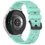 20mm Kalebol Solid Color Black Buckle Round Tail Silicone Watch Band(Teal)