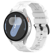 22mm Kalebol Solid Color Black Buckle Round Tail Silicone Watch Band(White)