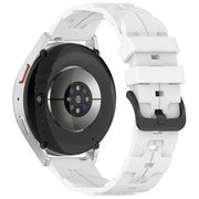 22mm Kalebol Solid Color Black Buckle Round Tail Silicone Watch Band(White)