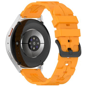 22mm Kalebol Solid Color Black Buckle Round Tail Silicone Watch Band(Yellow)