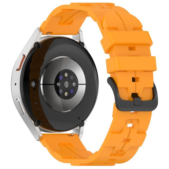 22mm Kalebol Solid Color Black Buckle Round Tail Silicone Watch Band(Yellow)