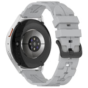 22mm Kalebol Solid Color Black Buckle Round Tail Silicone Watch Band(Grey)