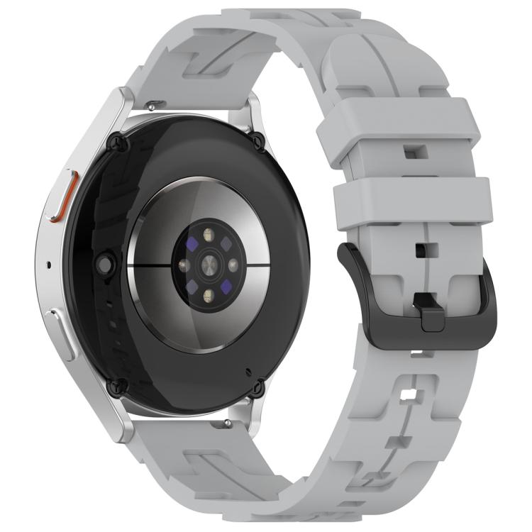 22mm Kalebol Solid Color Black Buckle Round Tail Silicone Watch Band(Grey)