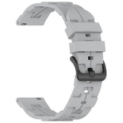 22mm Kalebol Solid Color Black Buckle Round Tail Silicone Watch Band(Grey)