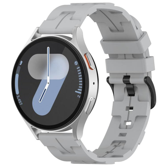 22mm Kalebol Solid Color Black Buckle Round Tail Silicone Watch Band(Grey)