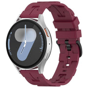 22mm Kalebol Solid Color Black Buckle Round Tail Silicone Watch Band(Wine Red)