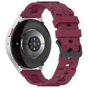 22mm Kalebol Solid Color Black Buckle Round Tail Silicone Watch Band(Wine Red)