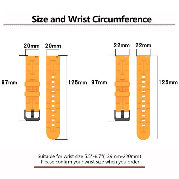20mm Kalebol Solid Color Black Buckle Round Tail Silicone Watch Band(Black) - free shipping - PMC Jewellery - Order now!