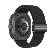 For Samsung Galaxy Watch Ultra 47mm Kalebol Braided Loop Magnetic Black Buckle Watch Band(Black)