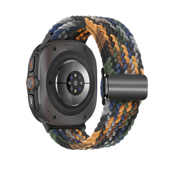 For Samsung Galaxy Watch Ultra 47mm Kalebol Braided Loop Magnetic Black Buckle Watch Band(Camouflage)