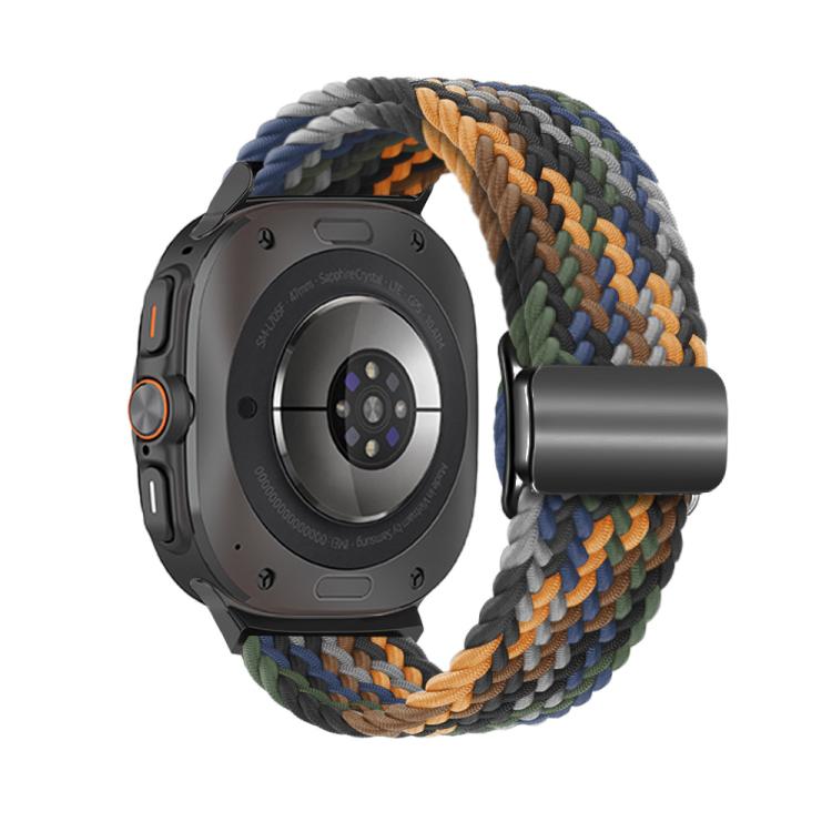 For Samsung Galaxy Watch Ultra 47mm Kalebol Braided Loop Magnetic Black Buckle Watch Band(Camouflage)