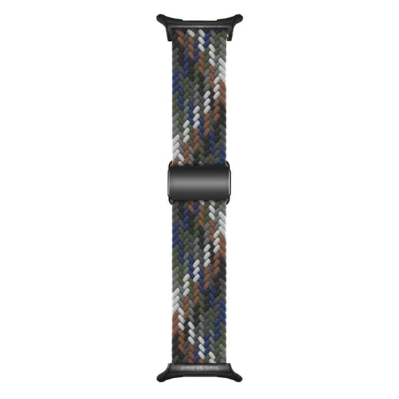 For Samsung Galaxy Watch Ultra 47mm Kalebol Braided Loop Magnetic Black Buckle Watch Band(Denim)