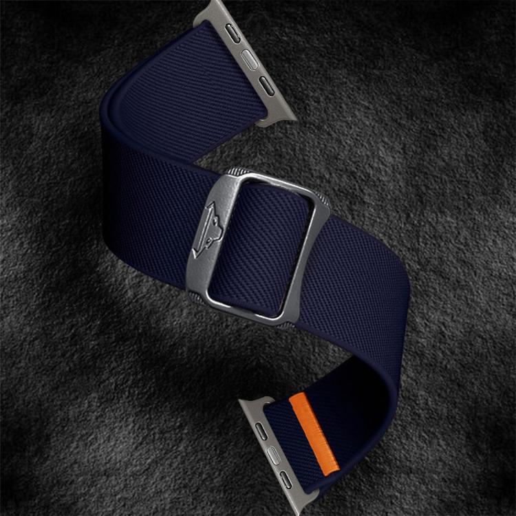 For Apple Watch 46mm / 49mm / 45mm / 44mm Kalebol Bull Bead Buckle Elastic Nylon Watch Band(Midnight Blue) - free shipping - PMc TechLife - Order now!