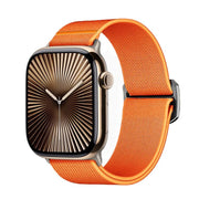 For Apple Watch 42mm / 41mm / 40mm / 38mm Kalebol Bull Bead Buckle Elastic Nylon Watch Band(Orange)