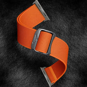 For Apple Watch 42mm / 41mm / 40mm / 38mm Kalebol Bull Bead Buckle Elastic Nylon Watch Band(Orange)