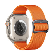 For Apple Watch 42mm / 41mm / 40mm / 38mm Kalebol Bull Bead Buckle Elastic Nylon Watch Band(Orange)
