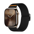 For Apple Watch 42mm / 41mm / 40mm / 38mm Kalebol Bull Bead Buckle Elastic Nylon Watch Band(Black) - free shipping - PMc TechLife - Order now!