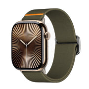 For Apple Watch 42mm / 41mm / 40mm / 38mm Kalebol Bull Bead Buckle Elastic Nylon Watch Band(Army Green)