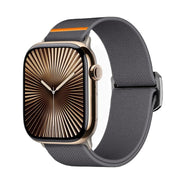 For Apple Watch 42mm / 41mm / 40mm / 38mm Kalebol Bull Bead Buckle Elastic Nylon Watch Band(Dark Grey)