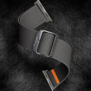 For Apple Watch 42mm / 41mm / 40mm / 38mm Kalebol Bull Bead Buckle Elastic Nylon Watch Band(Dark Grey)